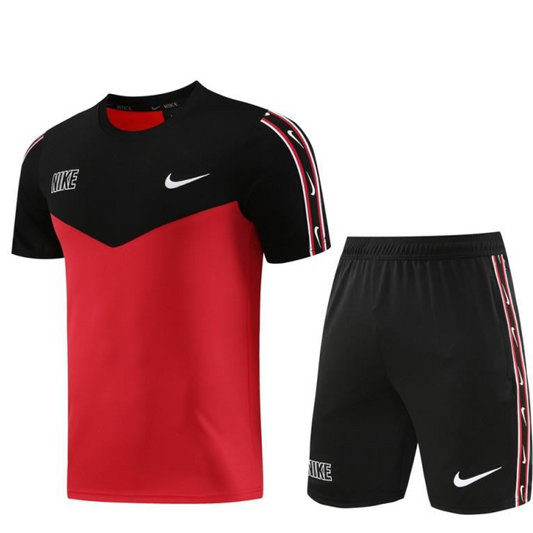 23/24 NIKE Black/Red Short Sleeve Jersey+Pants