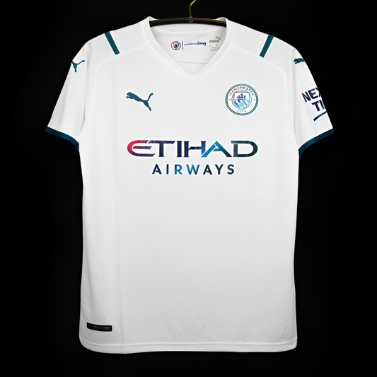 Retro 21/22 Manchester City Away White Jersey