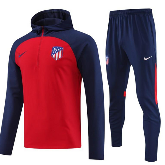 23/24 Atletico Madrid Red/Navy Half Zipper Jacket+ Pants