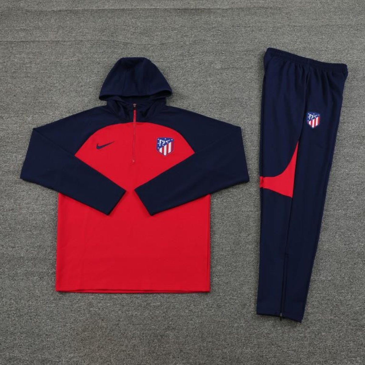 23/24 Atletico Madrid Red/Navy Half Zipper Jacket+ Pants