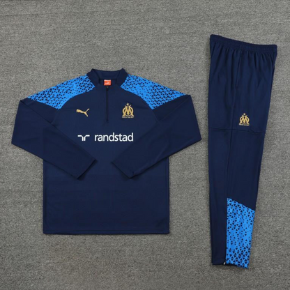 23/24 Olympique Marseille Navy Half Zipper Jacket+ Pants