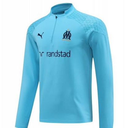 23/24 Olympique Marseille Blue Half Zipper Jacket+ Pants