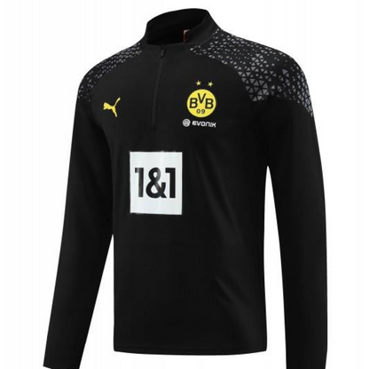 23/24 Borussia Dortmund Black Half Zipper Jacket+ Pants