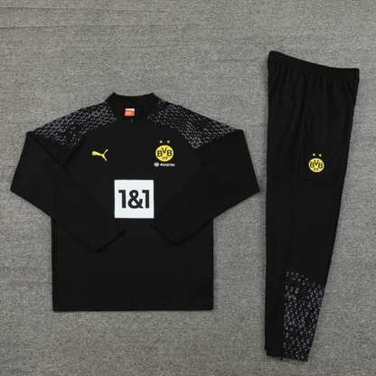 23/24 Borussia Dortmund Black Half Zipper Jacket+ Pants