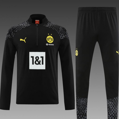 23/24 Borussia Dortmund Black Half Zipper Jacket+ Pants