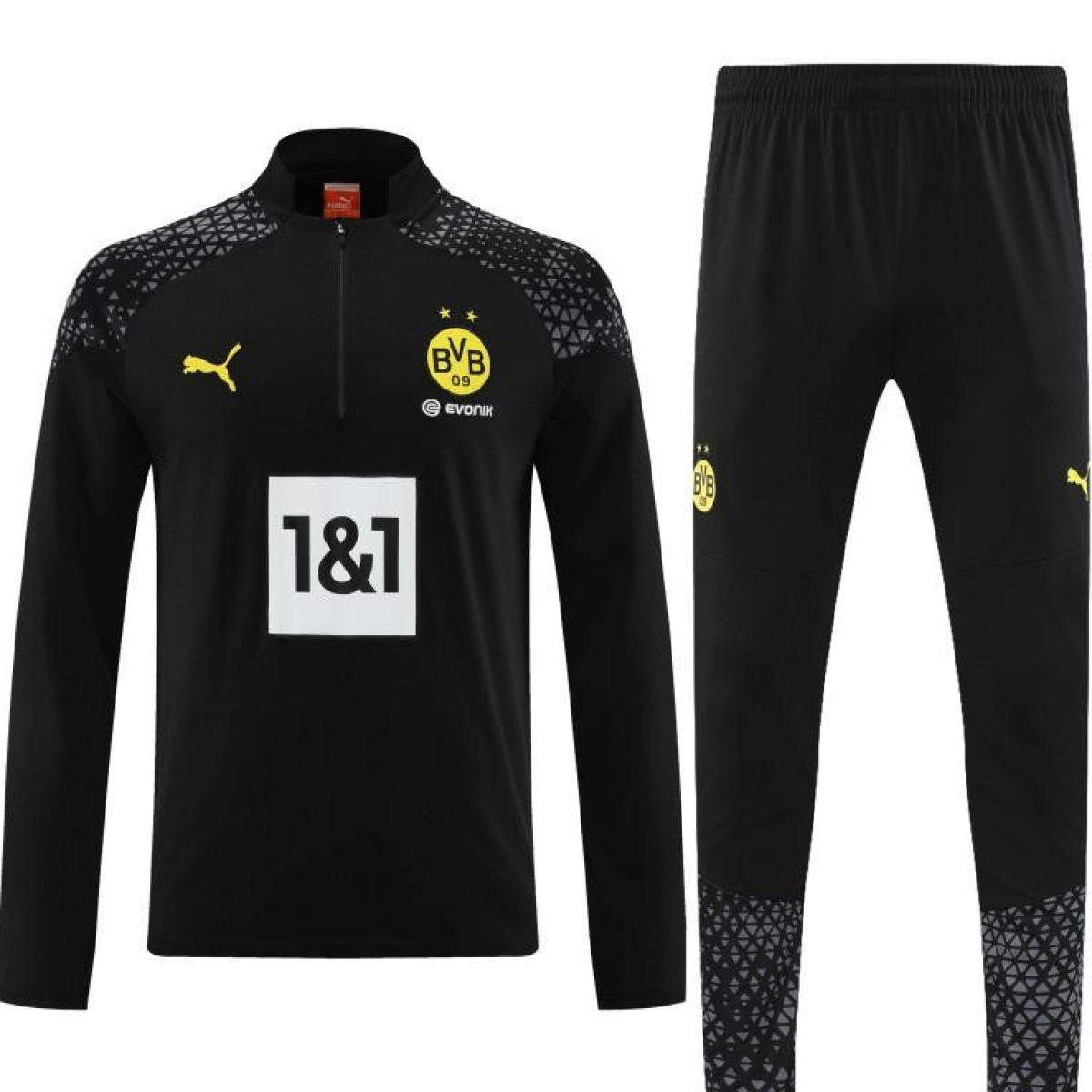 23/24 Borussia Dortmund Black Half Zipper Jacket+ Pants