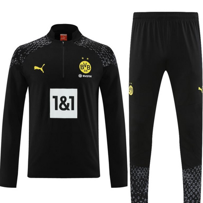 23/24 Borussia Dortmund Black Half Zipper Jacket+ Pants