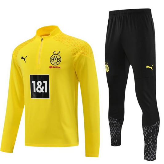 23/24 Borussia Dortmund Yellow Half Zipper Jacket+ Pants