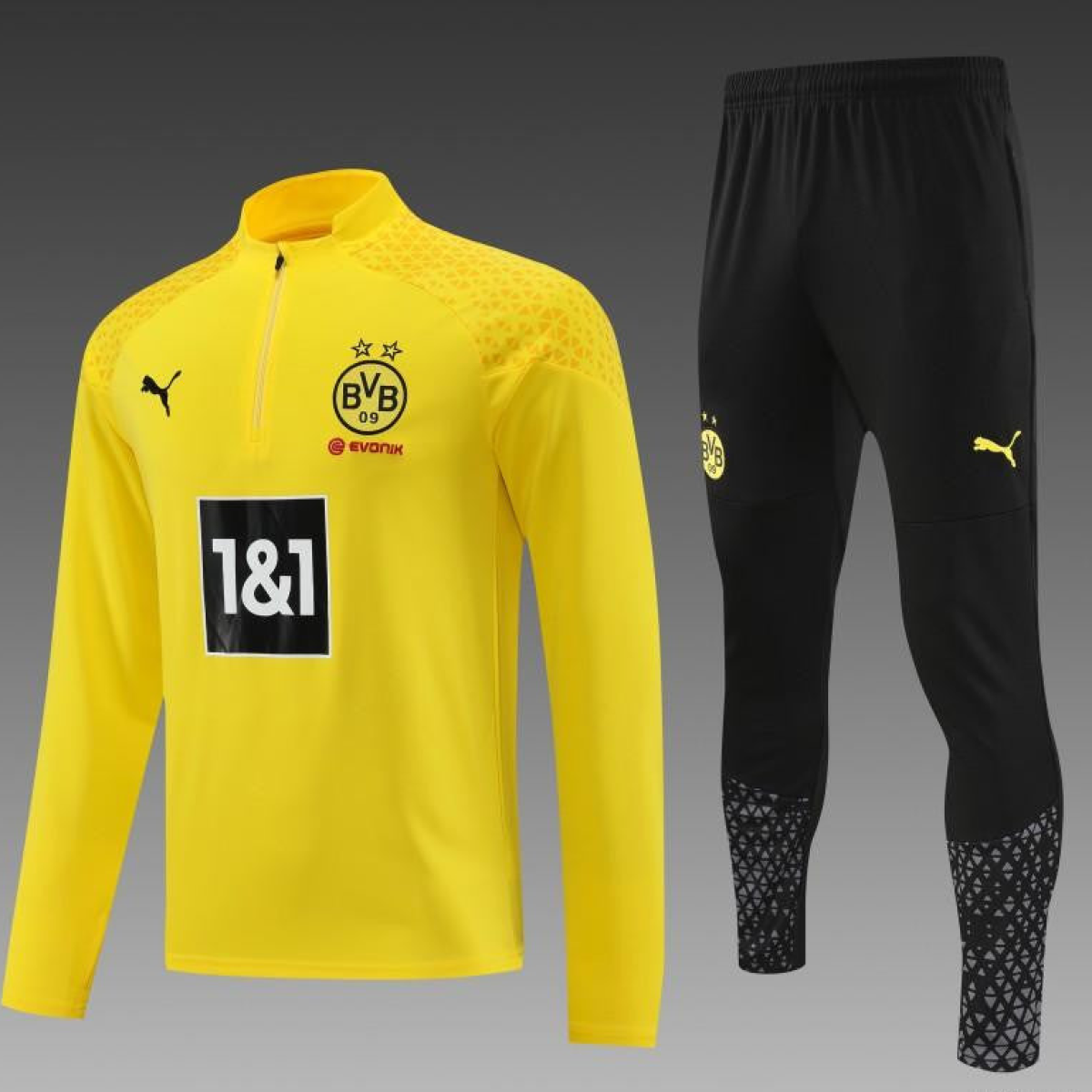 23/24 Borussia Dortmund Yellow Half Zipper Jacket+ Pants