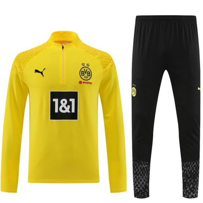 23/24 Borussia Dortmund Yellow Half Zipper Jacket+ Pants