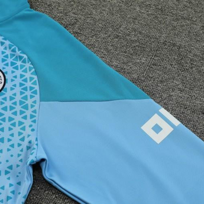 23/24 Manchester City Blue Mixed Color Half Zipper Jacket+ Pants