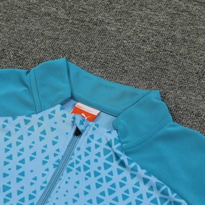 23/24 Manchester City Blue Mixed Color Half Zipper Jacket+ Pants