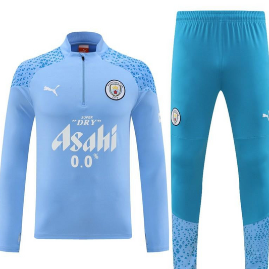23/24 Manchester City Blue Half Zipper Jacket+ Pants