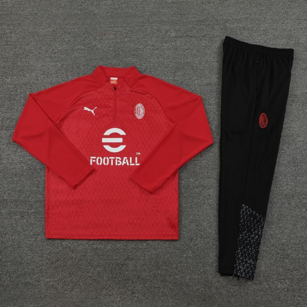 23/24 AC Milan Red Half Zipper Jacket+ Pants