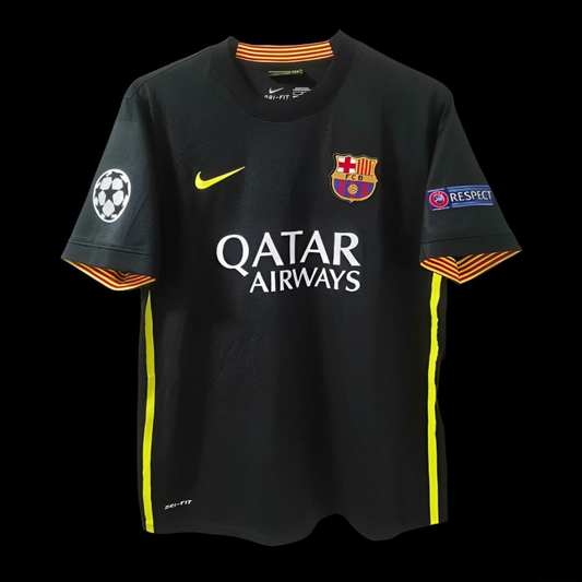 Retro 13/14 Barcelona Third Black Jersey With UCL Patches