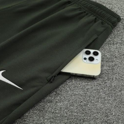 23/24 Barcelona Dark Green Hoodie Half Zipper Jacket+ Pants