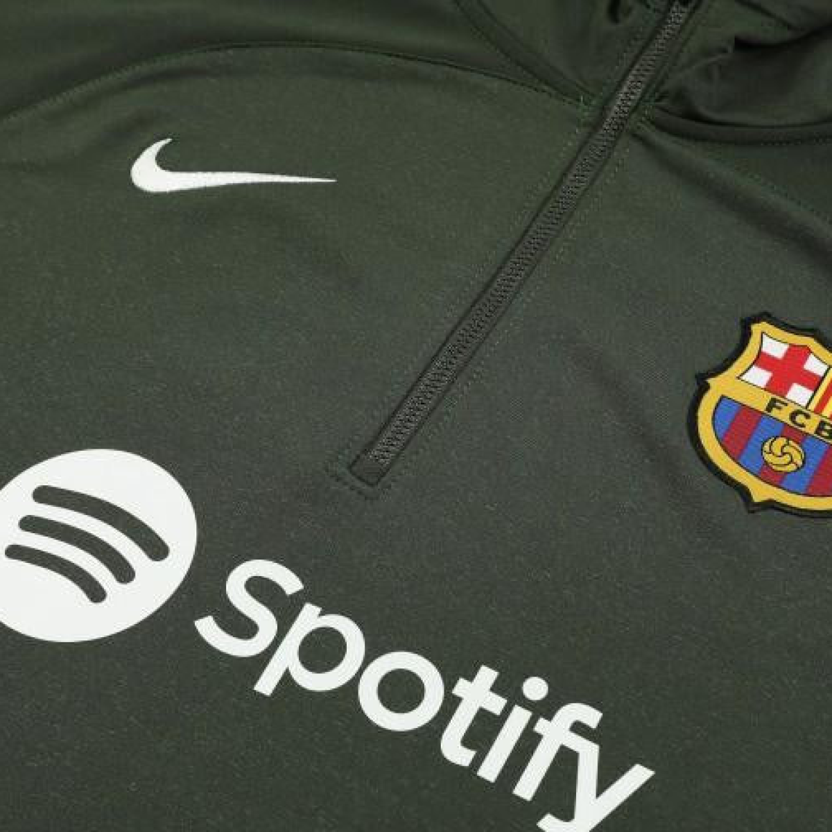 23/24 Barcelona Dark Green Hoodie Half Zipper Jacket+ Pants