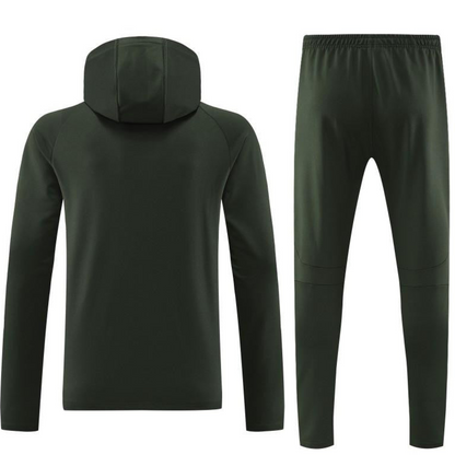 23/24 Barcelona Dark Green Hoodie Half Zipper Jacket+ Pants