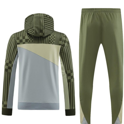 23/24 PUMA Green Grey Hoodie Half Zipper Jacket+Pants