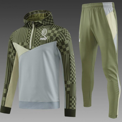 23/24 PUMA Green Grey Hoodie Half Zipper Jacket+Pants