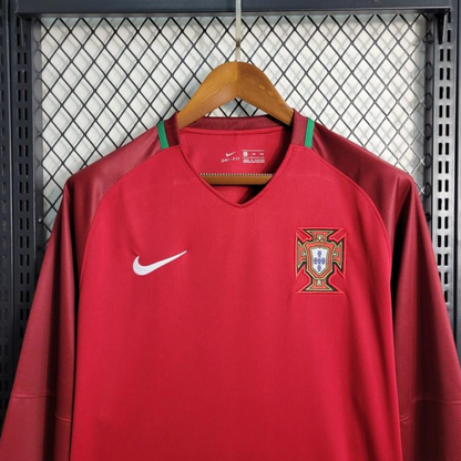 Retro 2016  Portugal Home Long Sleeve Jersey