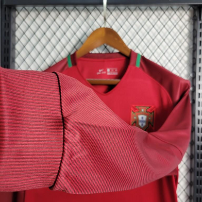 Retro 2016  Portugal Home Long Sleeve Jersey