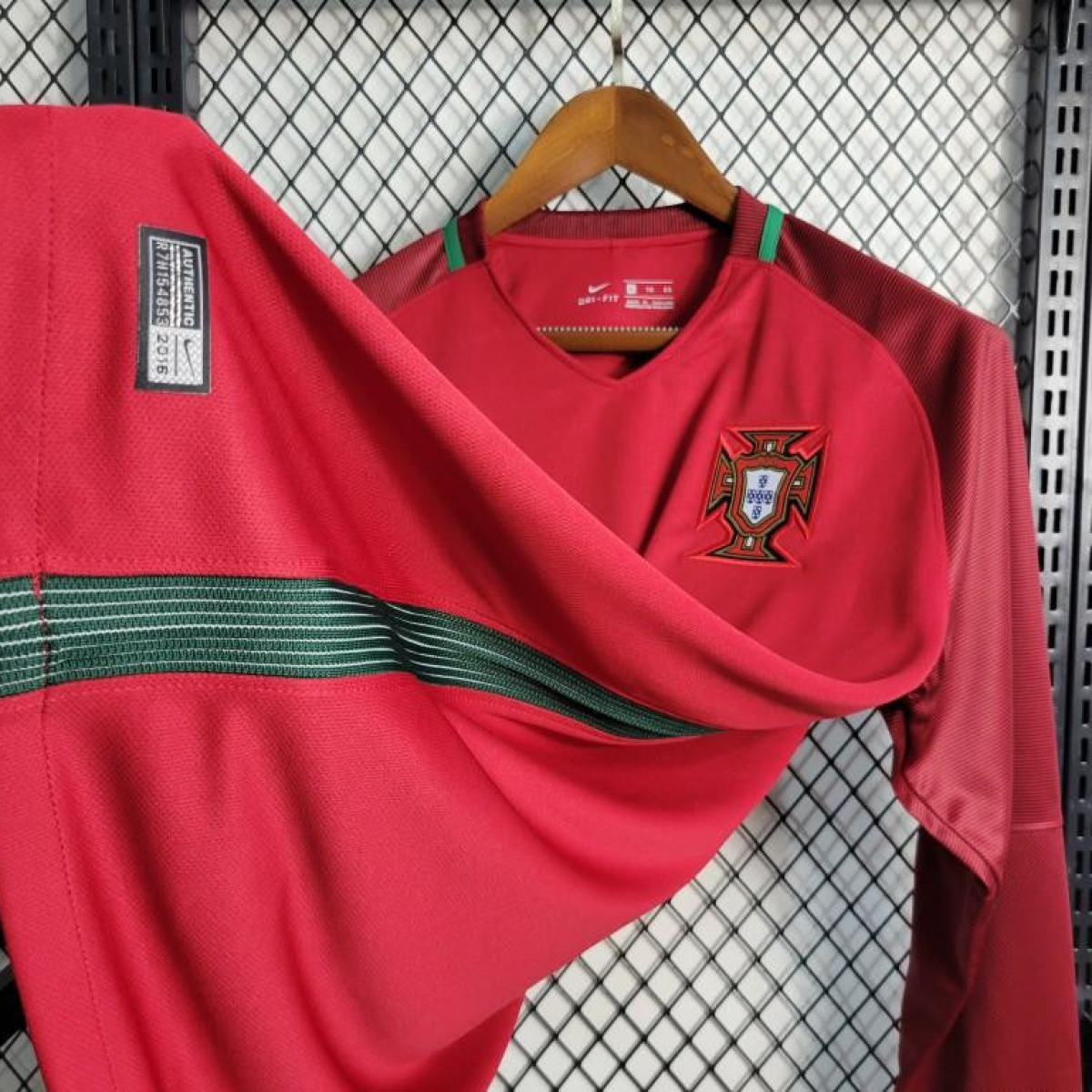 Retro 2016  Portugal Home Long Sleeve Jersey