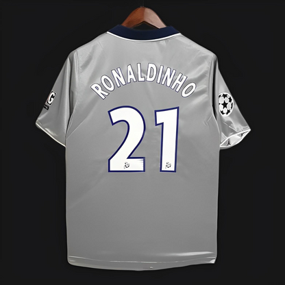 Retro 99/00 PSG Away Grey Jersey Worn By Ronaldinho