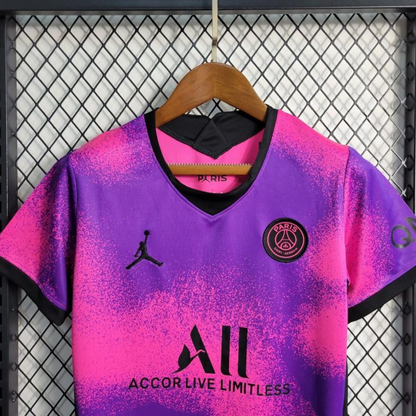 Retro 20-21 Kids PSG Paris Forth Pink Jersey