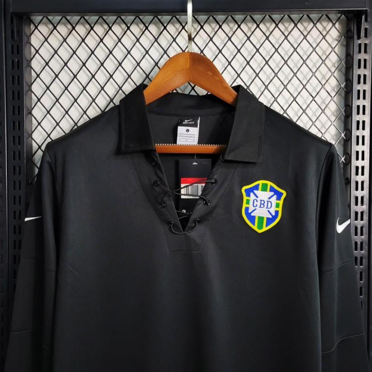 Retro 2004 Brazil Special Edition Black Long Sleeve Jersey