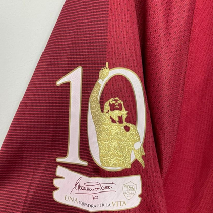 Retro 17/18 AS Roma Home Jersey Francesco Totti Signature Jersey Tribute For Last Match