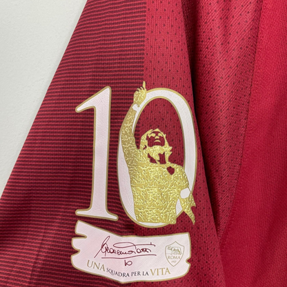 Retro 17/18 AS Roma Home Jersey Francesco Totti Signature Jersey Tribute For Last Match