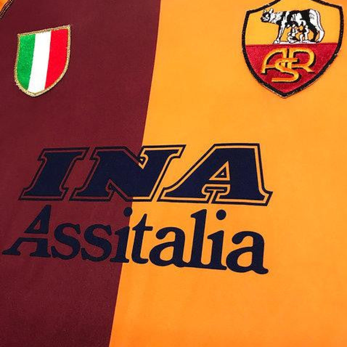 Retro 00/01 AS Roma Home Long Sleeve Jersey With Champion Patches