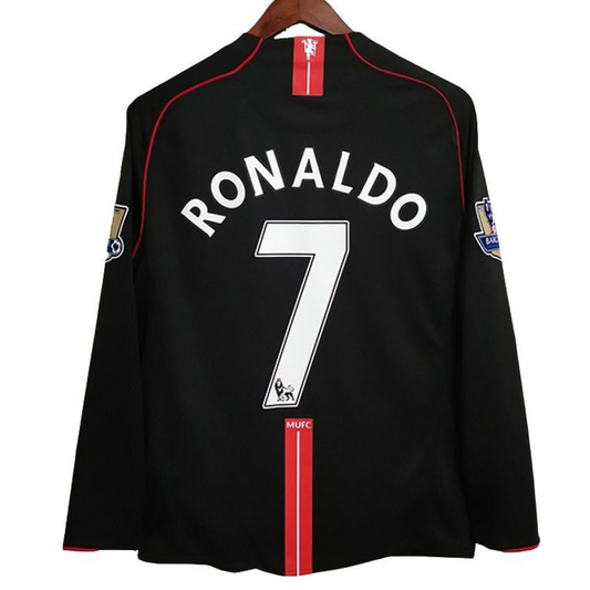Retro 07/08 Manchester United Away Black Long Sleeve Jersey