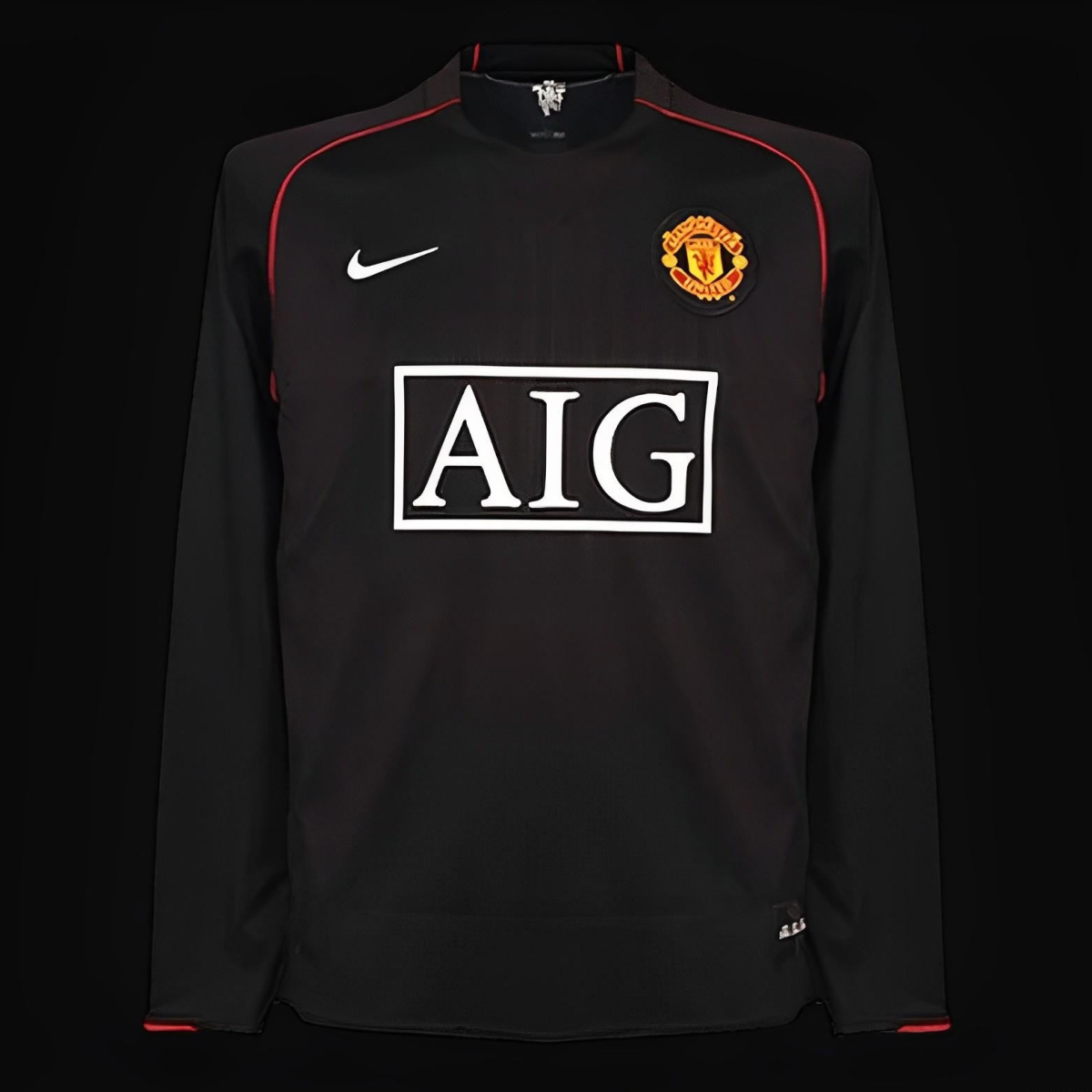 Retro 07/08 Manchester United Away Black Long Sleeve Jersey
