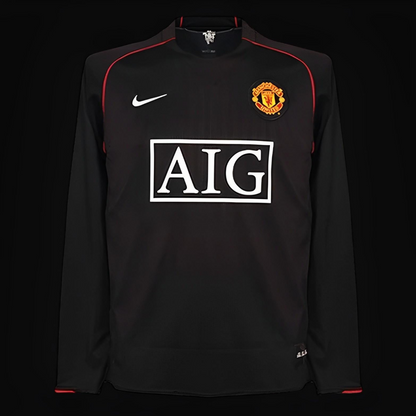 Retro 07/08 Manchester United Away Black Long Sleeve Jersey