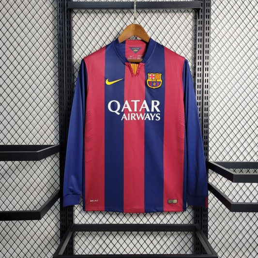 Retro14-15 Barcelona Home Long Sleeve Jersey