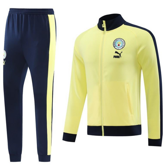 23/24 Manchester City Yellow Full Zipper Jacket +Pants