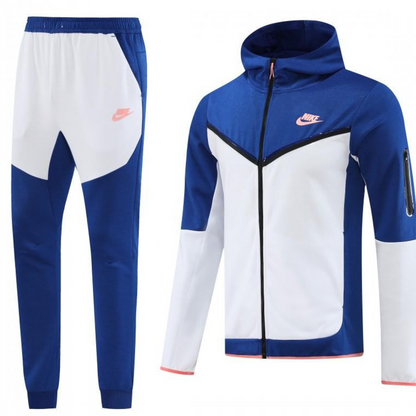 2023 Nike White Blue Full Zipper Hoodie Jacket +Pants