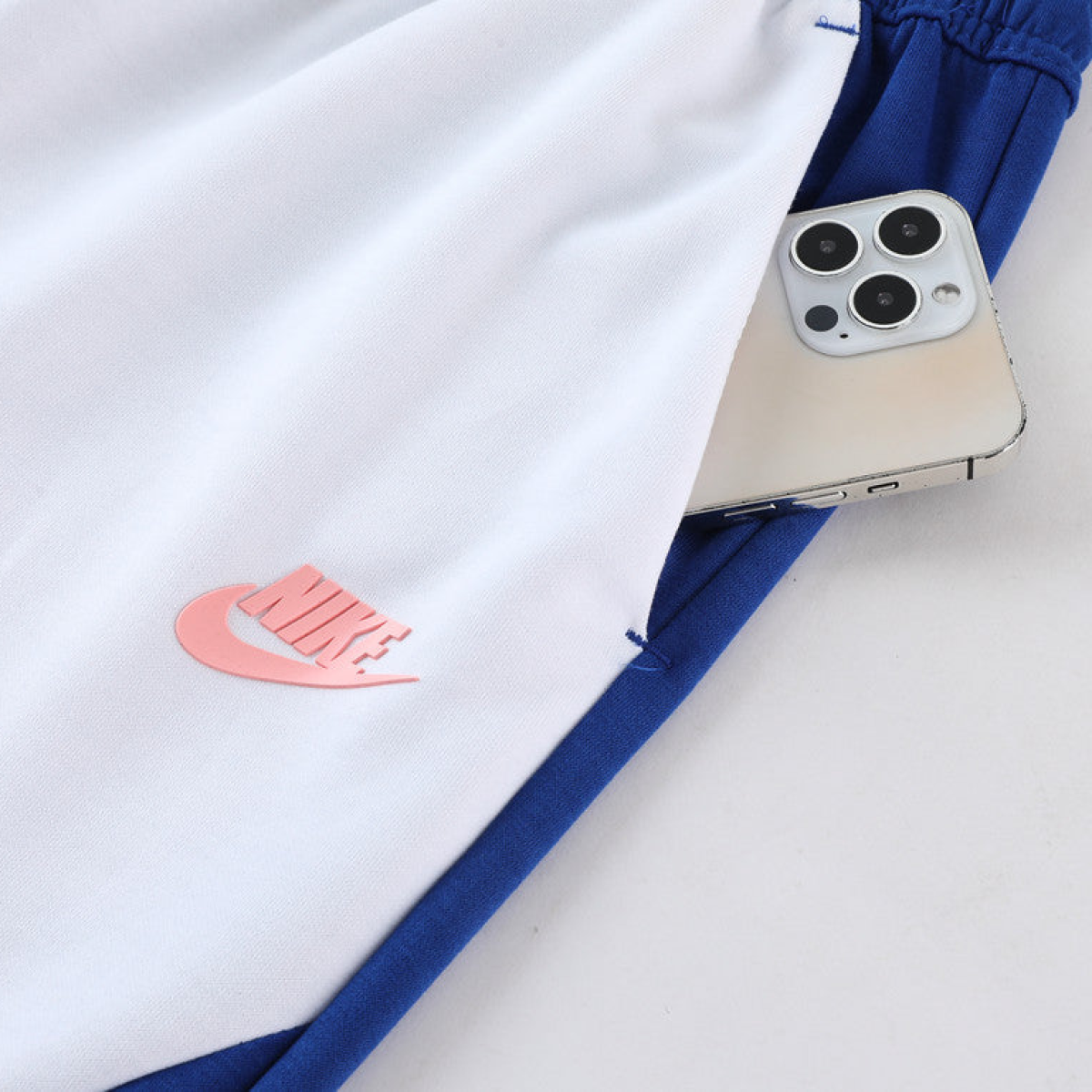2023 Nike White Blue Full Zipper Hoodie Jacket +Pants