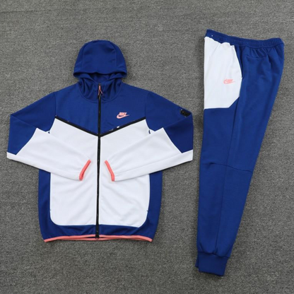 2023 Nike White Blue Full Zipper Hoodie Jacket +Pants