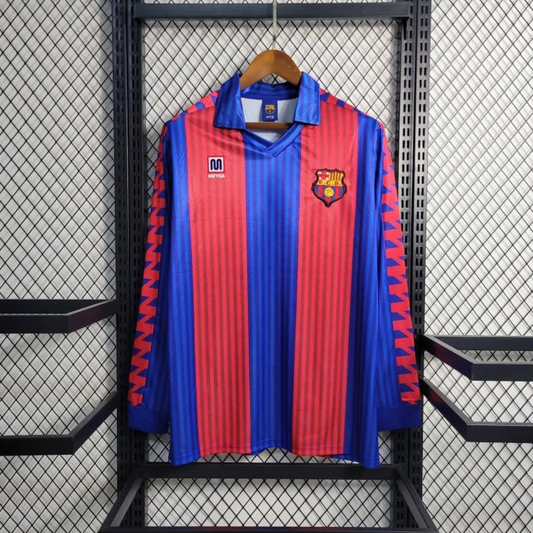 Retro 91/92 Barcelona Home Long Sleeve Jersey
