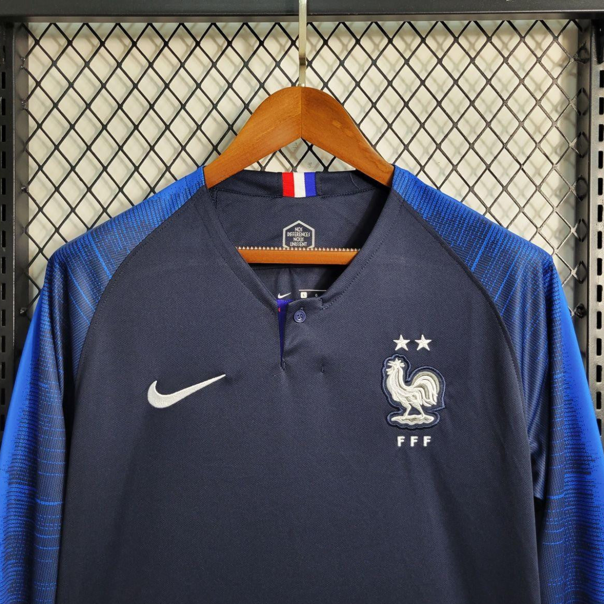 Retro 2018 France Home Long Sleeve Jersey