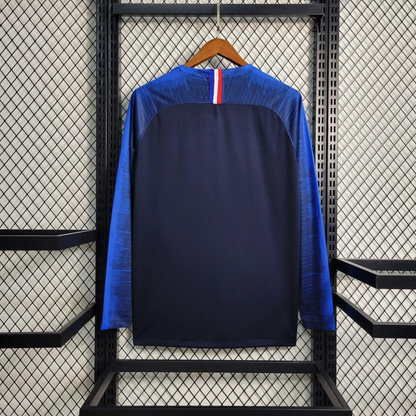 Retro 2018 France Home Long Sleeve Jersey