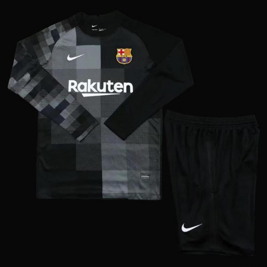 21/22 Barcelona Long Sleeve Black Goalkeeper Jesrey+Shorts