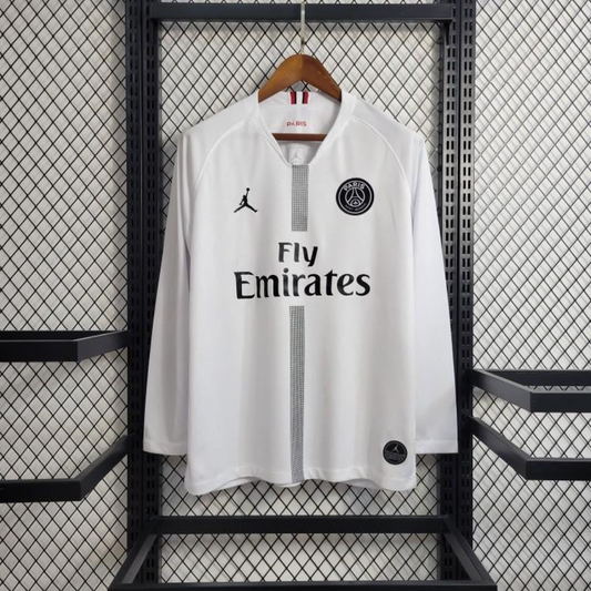 Retro Long Sleeve 18-19 PSG White Champions League Jersey