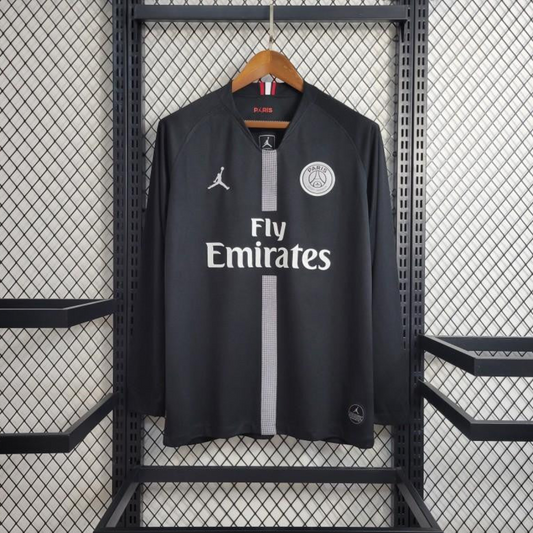 Retro Long Sleeve 18-19 PSG Black Champions League Jersey