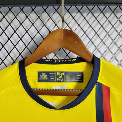 Long Sleeve Retro 08/09 Barcelona Away Yellow Jersey