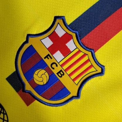 Long Sleeve Retro 08/09 Barcelona Away Yellow Jersey
