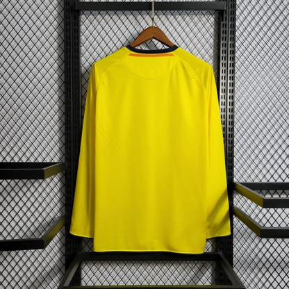 Long Sleeve Retro 08/09 Barcelona Away Yellow Jersey